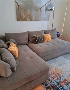 corner sofa amd swirl chair