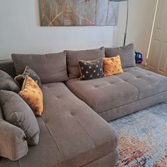 corner sofa amd swirl chair