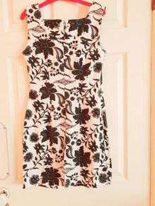 Black and white cotton summer dress, Small size