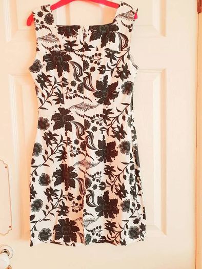 Black and white cotton summer dress, Small size