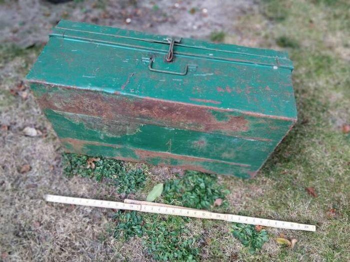 old metal trunk