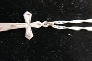 Vintage Sterling Silver 925  Cross Pendant Necklace 16"