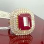 Ruby African Ruby & Moissanite Cluster Ring Image 4