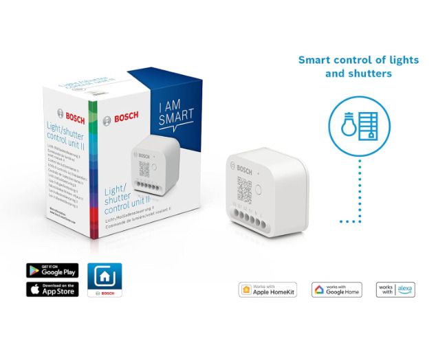 Bosch Smart Home Light/Shutter Control II, for Controlling The Lighting, Shutters/Venetian Blinds/Sun Blinds, Compatible with Amazon Alexa, Google Assistant and Apple Homekit