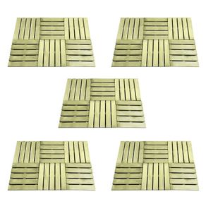 30 pcs Decking Tiles 50x50 cm Wood Green