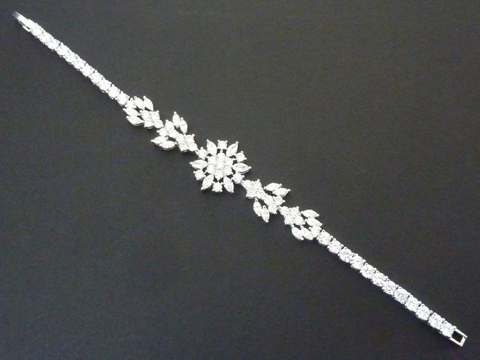 Art Deco Vintage Style Wedding Bridal Crystal Silver Bracelet