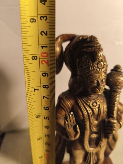 Elegant Brass Lord Hanuman Statue Sacred Sentinel Hanuman Statue | Hanuman Statue for Spiritual Protection | Guardian of Faith & Blessed Protector | Handcrafted Hindu Decor
