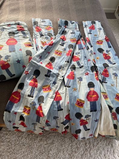 Custom made curtains and bedspread kids nursery boy