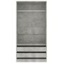 Wardrobe Concrete Grey 100x50x200 cm Chipboard Image 4