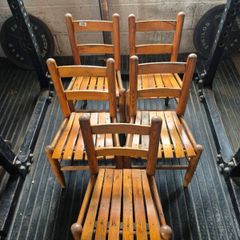 Antique pitch pine children's chairs
