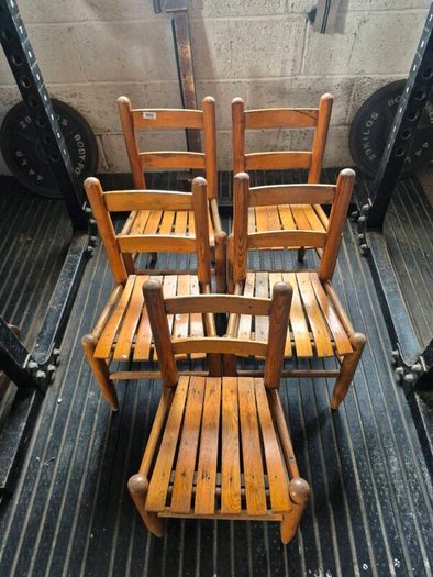 Antique pitch pine children's chairs