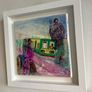 Framed Original Painting Seapoint Dublin Dart and Henry Moore Sculptures Original Gift Image 4