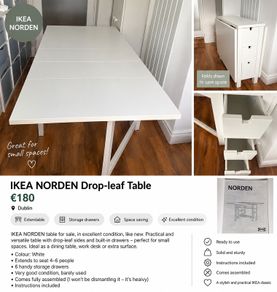 IKEA NORDEN Drop-leaf Table Excellent Condition