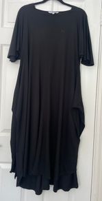 Uniqlo X JW Anderson Knotted Black Midi Dress. Size L. Adjustable Knot