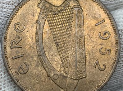 Ireland 1952 1d Penny Red Beautiful Uncirculated