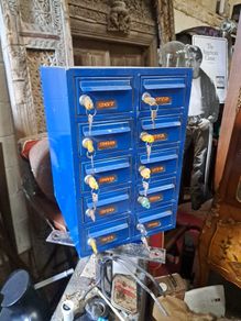 Vintage Metal Lock Box Cabinet