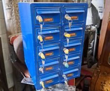 Vintage Metal Lock Box Cabinet