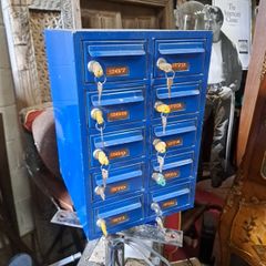 Vintage Metal Lock Box Cabinet