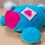 Nici Bud Belly Hippo Large 33cm 13" Lying Down Hot Pink Heart Soft Toy Vintage Image 6