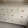 IKEA HEMNES Grey 8-Drawer Chest with Glass Top Image 4
