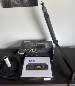 Streaming/podcast Bundle (Shure Sm7b + Motu M2 + Amp + Elgato Arm Pro)