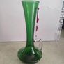 Vintage Retro  Handblown 60s 70s Green Glass Clear Applied Handle Vase Image 9