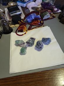 Rainbow fluorite specimens 5 euro each