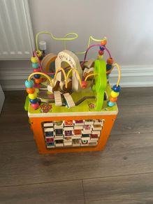 wooden activity cube