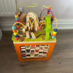 wooden activity cube
