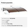 Front door canopy 965x1987mm roofing UF50+ PC sun protection film front door canopy PC sheet + ABS bracket + aluminum connector desk canopy UV-resistant front door roof desk arch canopy brown Image 3