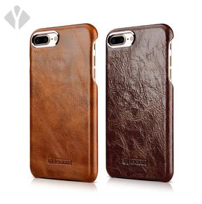 iPhone 8 Plus Metal Ring Oil Wax Leather Back Cover