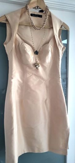 Marios Schwab contemporary natural bodycon Sz S (Fit 8-10UK) - Rrp 495 (New)
