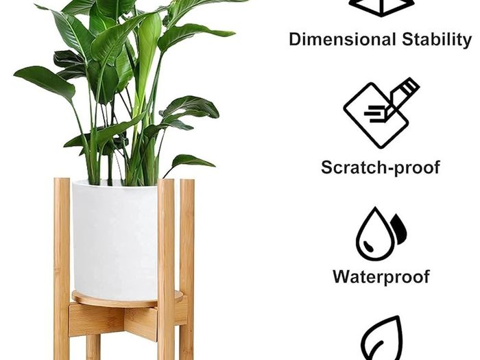 NEW SALE | Indoor Plant Stands with Planter Pot Tray, Adjustable Size Fits 8.5 9 10 11 to 12 Inch Pots, Wood Planter Rack, Mid Century Modern Display Rack Rustic Decor
