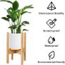 NEW SALE | Indoor Plant Stands with Planter Pot Tray, Adjustable Size Fits 8.5 9 10 11 to 12 Inch Pots, Wood Planter Rack, Mid Century Modern Display Rack Rustic Decor Image 2