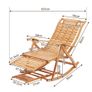 Heavy Duty Bamboo Rocking Chair Adjustable Lounge Recliner Leisure Living Room Image 6