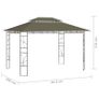 Gazebo 4x3x2.7 m Taupe 160 g/m Sq Image 6
