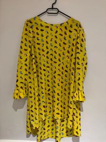 Lucky Chouette Yellow Owl Print Dress Size 38 M 10