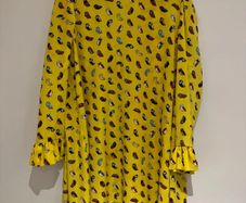 Lucky Chouette Yellow Owl Print Dress Size 38 M 10