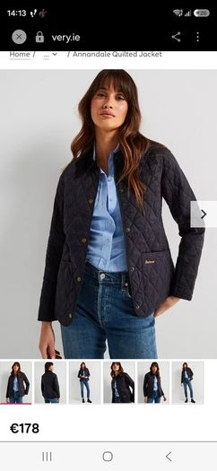 Barbour quilted jacket - Navy - Size 14