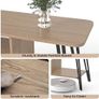 TV Unit for Living Room - 120cm Wooden TV Stand Cabinet with Open Shelves, Rounded Edges & Metal Legs, Modern Media Console TV Bench Image 5