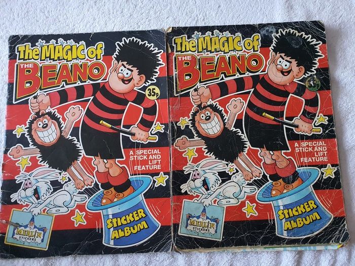 Beano Sticker Book 98% Full + Spare Book about 50% full