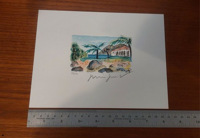 Fantastic Limited-Edition Hand-Signed Lithograph Print of a Caribbean Scene by the Renowned French Artist Alexandre Minguet (1937-1996), #737/1000