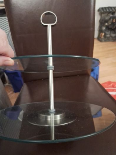 Cake Stand/Glass 2 Tier Stand