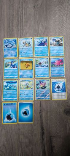 11x Pokemon Cards Bundle - Water Type
