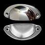 NEW SALE | 12 Pcs Silver Half Moon Shell Cup Pull Handles for Cabinet Cupboard Door Dresser Wardrobe Drawer with Screws & Screwdriver, 65mm Hole Centre, Polished Nickel Image 6