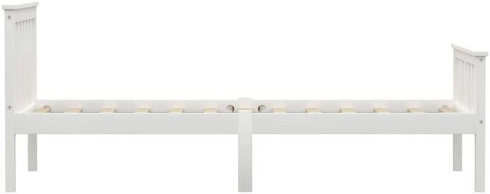 _Solid Pine Wood Bed Frame Solid Wood Bed Single Bed Futon Bed Frame Slatted Frame Bedroom White 100 x 200 cm