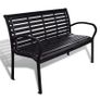 Garden Bench 125 cm Steel and WPC Black Image 5