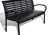 main image for ad Garden Bench 125 cm Steel and WPC Black