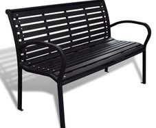 Garden Bench 125 cm Steel and WPC Black
