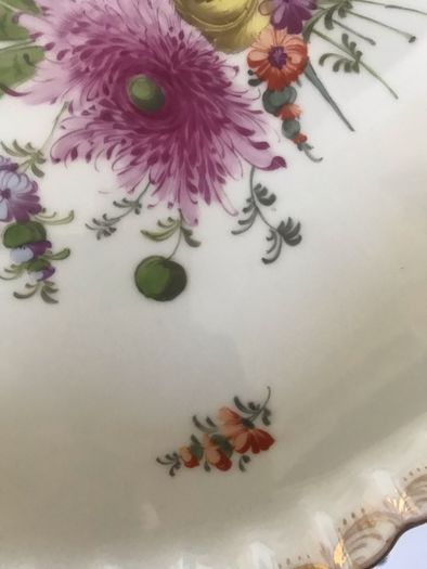 Antique Hand Painted Meissen Plate